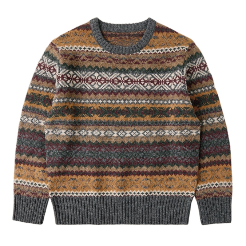 Trendy Fair Isle Jacquard Knit Sweater for Modern Men – Men Sweater and Mens Pullover Sweater price
