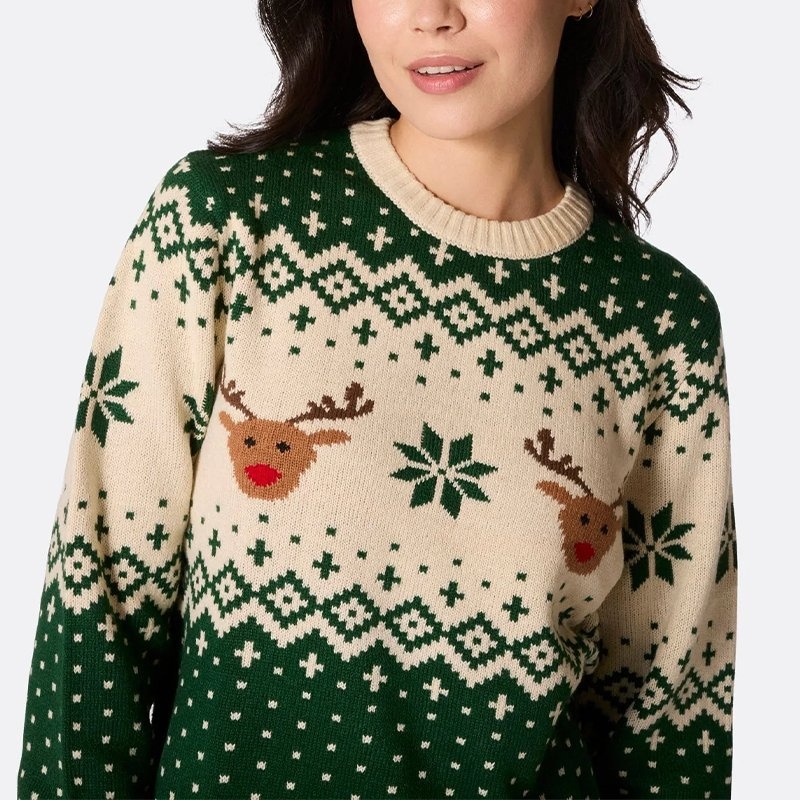 Unisex Christmas Moose Sesame Patterned Jacquard Sweater – Sesame Patterned Jacquard Sweater and Christmas Moose Sweater price