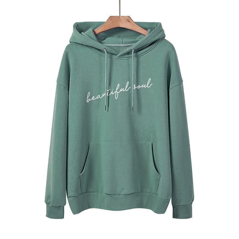 Women Plain Flannel Shirt Men Coat Leisure Hoody Top Printed Letter Long-Sleeved Sweater – Sweater and Hoody Wear price