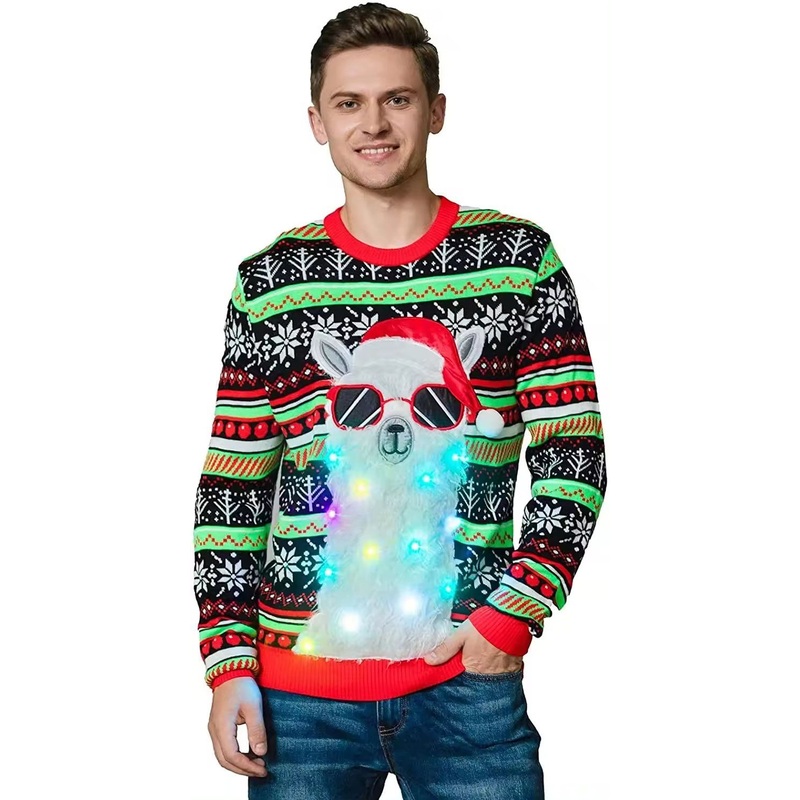 2024 Hoody Jacquard Pattern Ugly Custom Funny O-Neck Christmas Knitted Jumper Pullover Sweater for Men Women – Pullover Sweater and Cardigan Sweater price|<span style="font-size:16px;"><span style="color:|222222;"><span style="border:0px;padding:0px;line-