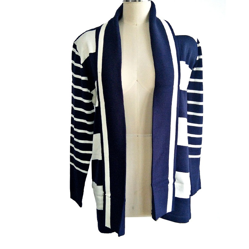 Composite Stripes Design Spring and Autumn Ladies Knitted Cardigan Women Knitting Long Sleeve Turtleneck Sweater OEM Service – Sweater and Ladies Sweater price