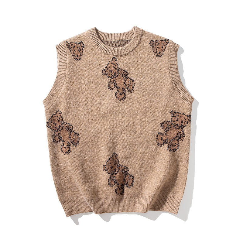 Custom Design Casual Mens Loose Casual Round Neck Knitted Men Knitwear Men Designer Knit Sweater Vest – Retro Style Autumn Casual Sweater and Sweater Men Clothes Casual price