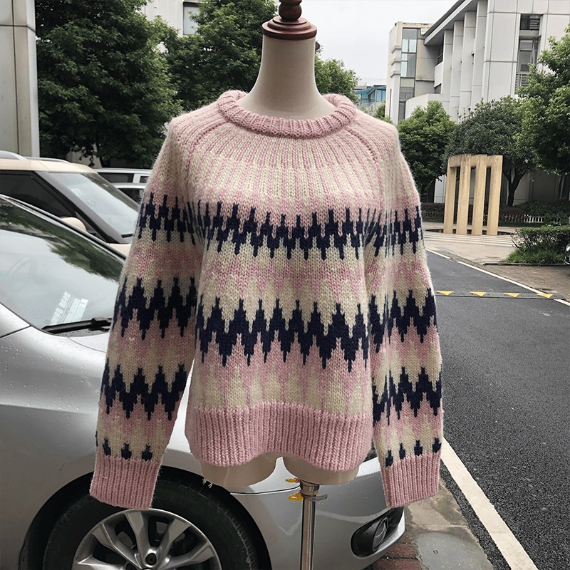 Custom Knitted Cotton Pullover Sweater Round Neck Women Sweaters Girl Knitwear – Women Sweaters and Cotton Pullover Sweater price