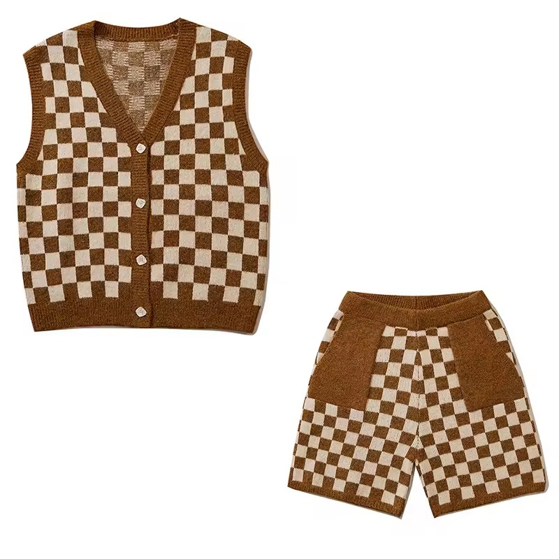 Custom Logo Unisex Checkered V-Neck Sleeveless Cardigan Tank Short Suit – Pullover Sweater and Cardigan Sweater price|<span style="font-size:16px;"><span style="color:|222222;"><span style="border:0px;padding:0px;line-height:21px;">1 , All the material we