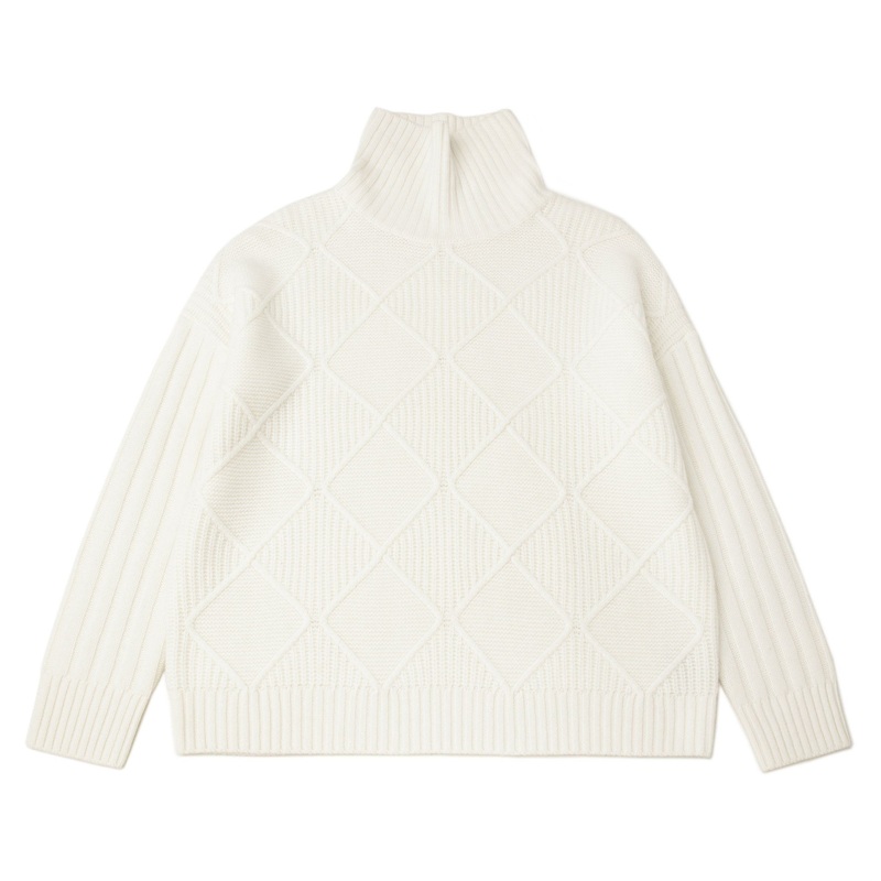 High End Pure 100% Cashmere Sweater Knitting Women Cable T Neck Pullover Elegant Diamond Ribbed Sleeve Knitwear – Knitwear and Cashmere Sweater price