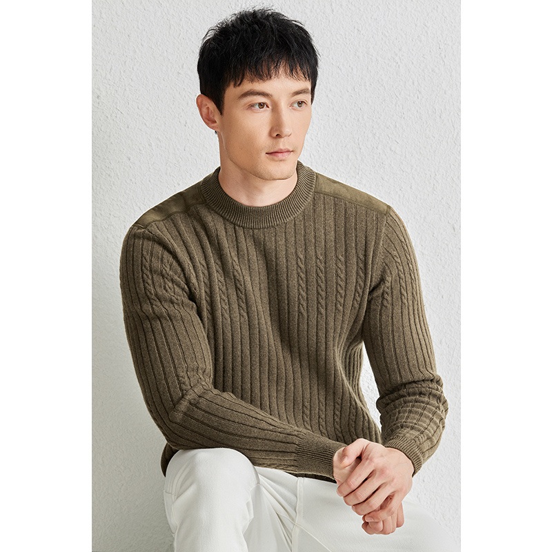 Mens 100% Wool Chunky Cable Knit Sweater  Warm & Stylish – Mens Wool Sweater and Sweater price|Shanghai, China