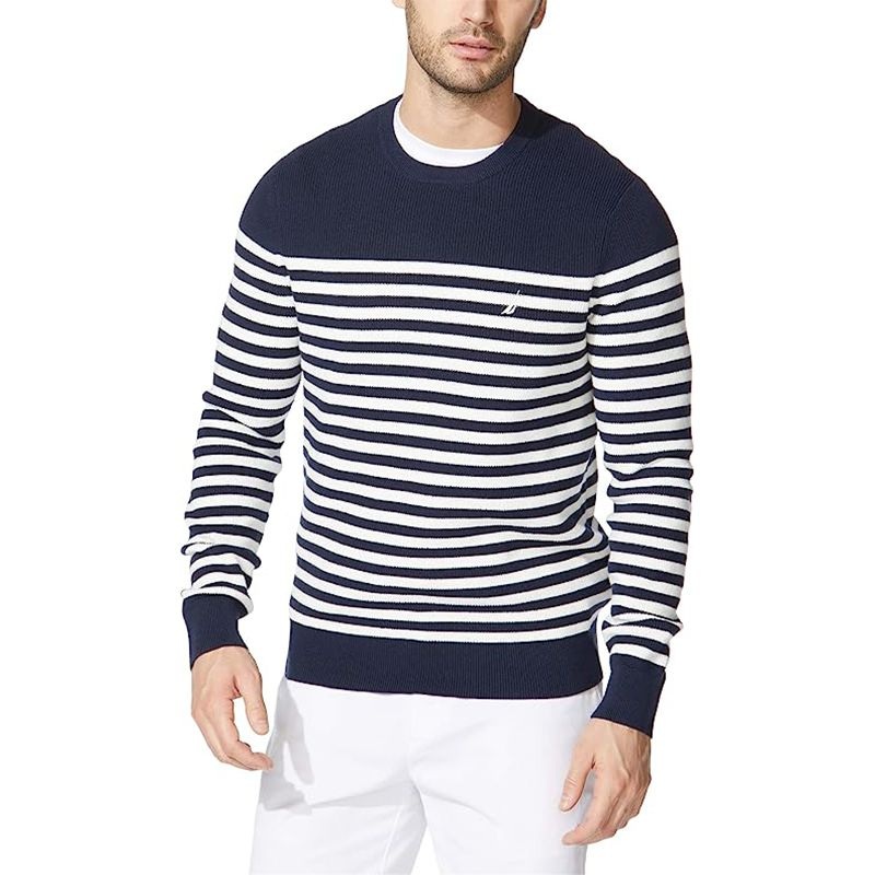 Navy Color Knitted Crew Neck Classic High Quality Men Sweaters – Jacquard Sweaters and Sweater price