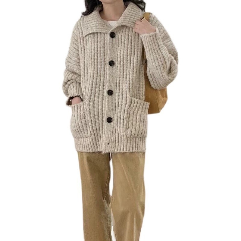 Nnr Fashion Fall Winter Warm Knitwear Knitted Colorful Color Blocking Lady Cardigan Womens Sweaters Jacket Coats – Sweater and Women Sweater price