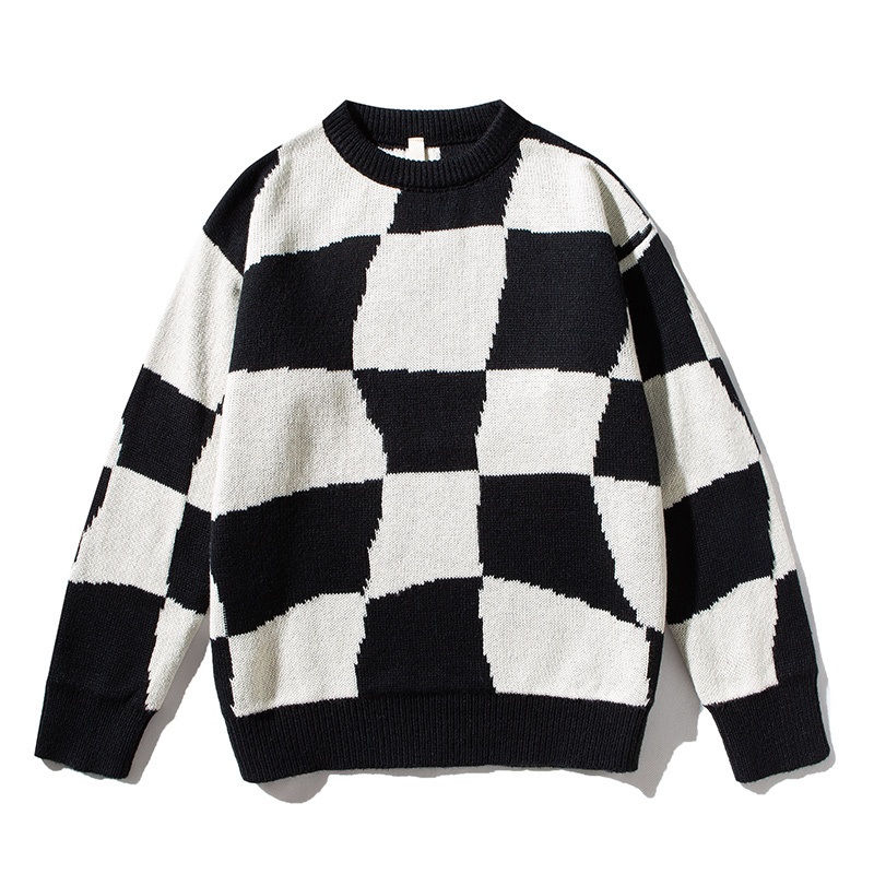 ODM New Custom Ladies Casual Tartan Design Long Sleeve Pullover Sweater Knitted Weave Crew Neck Plus Size for Autumn Season – Women Plus Sweaters and Mens Logo Sweater price