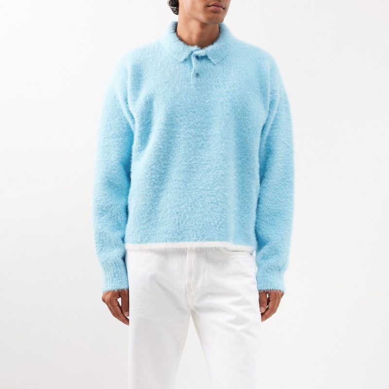 OEM Knitwear Mohair Mens Sweaters Custom Logo Faux Fur Brushed Mohair Furry Fluffy Knit Polo Sweater for Men – Polo Sweaters Men and Knitwear Sweater price|<span><span><span><span><span><span><span><span><span><span><span><span><span><span><span><span>