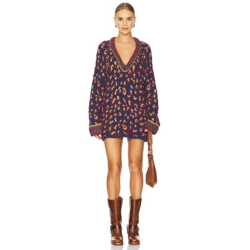 Spring Autumn New Arrival Fashion Women Loose Lazy Style Leopard Sweater Dress V Neckline – Sweater and Womens Pullover Sweater price|Founded in 1997,Layois a comprehensive group company integrating the import and export business, trade, in