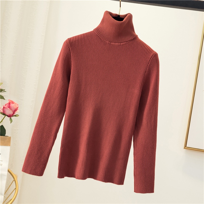 Turtleneck Sweater Womens Long Sleeve Slim Solid Color Base Layer Pullover Thick Knitted Sweater – Ladies Sweater and Crochet Sweater price