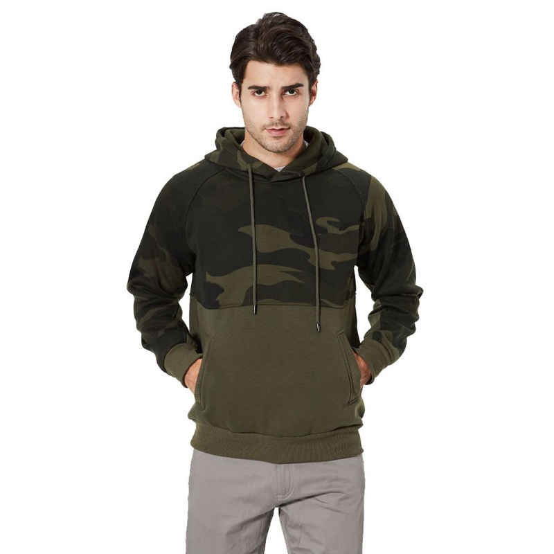 Camo Colorblock Plus Size Hooded Casual Jacket Plus Fleece Cotton Leisure Sportswear Hoody – Sweater and Hoody Wear price