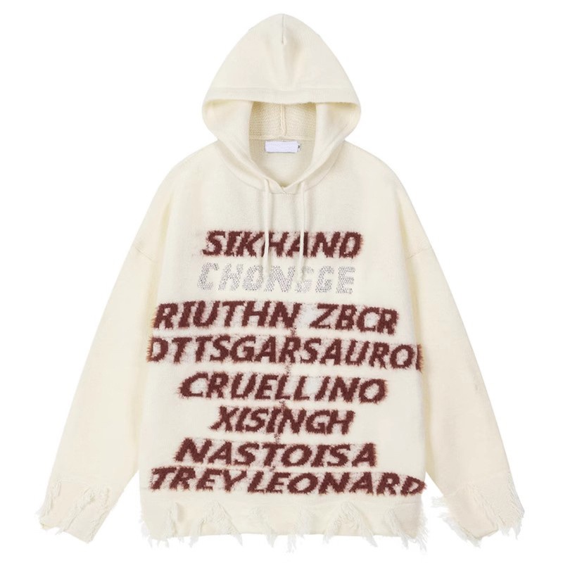 Custom OEM Knit Sweater Hoody Decorated with Rhinestones – Knitted Sweater Hoody and Womens Sweater price