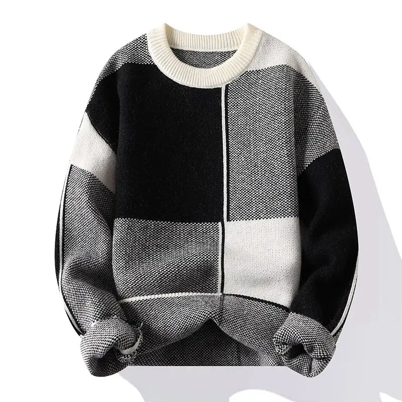 Custom Wool Cashmere Mens Thick Crewneck Cable Woollen Knit Pullover Sweater for Men – Sweater and Cashmere Sweater price