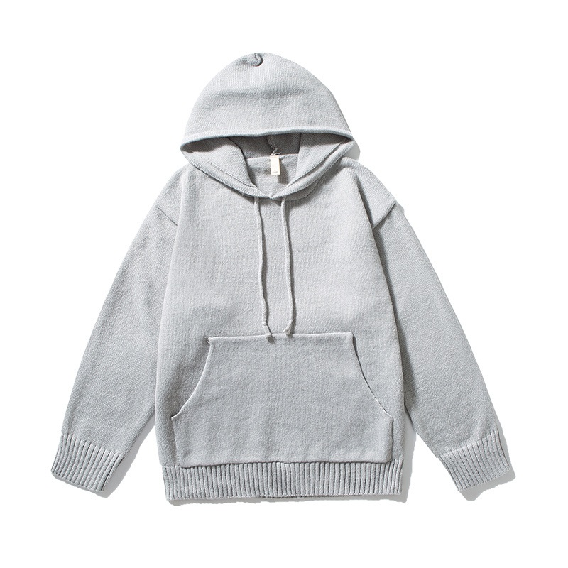 Mens 2024 Autumn and Winter New Casual Pullover Hooded Loose Sweater Knitted Sweatshirt Top – High Quality Knit Sweater and Blank Cashmere Sweater Wholesale price