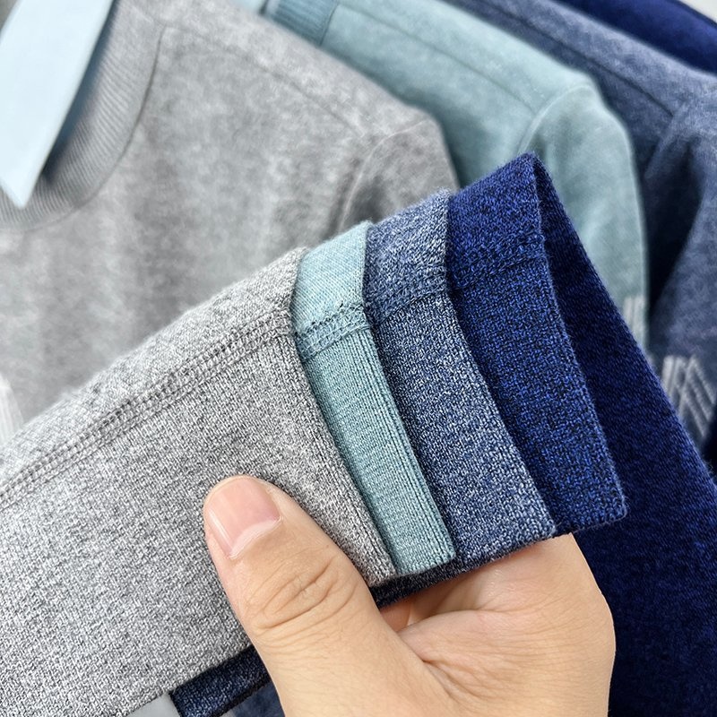 Mens Lightweight Cotton Faux Two-Piece Sweater – Casual Thin Knitwear for Spring/Fall, Modern Layered Look – Mens Faux Two-Piece Cotton Sweater and Lightweight Cotton Layered Sweater price|Shanghai, China