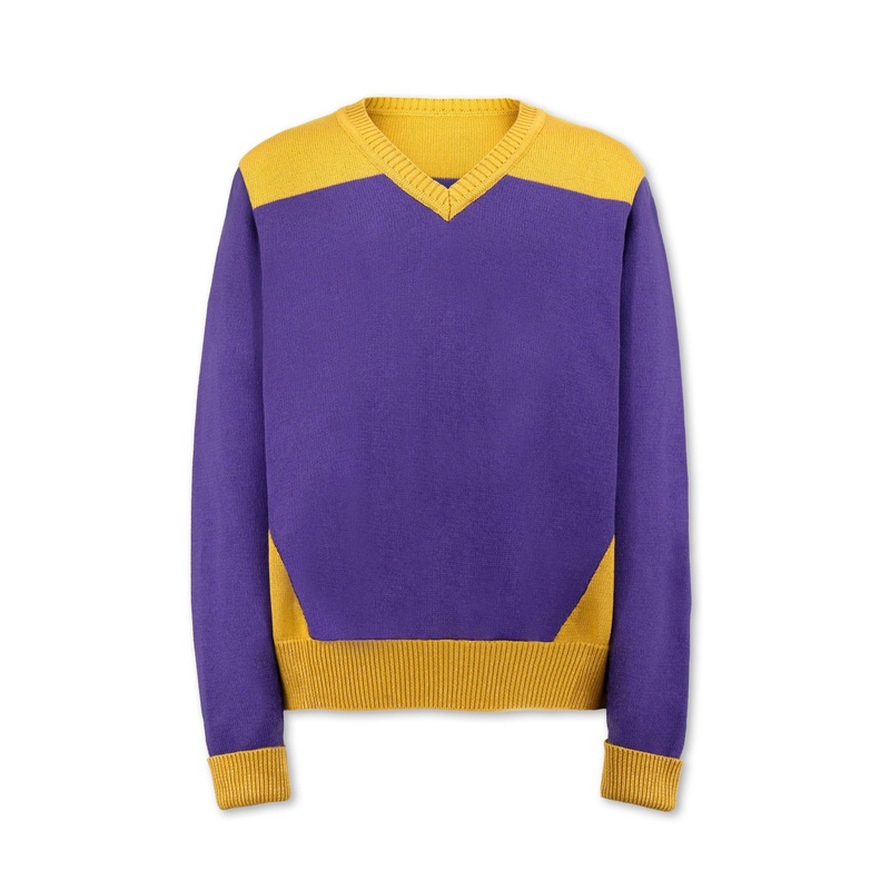 V-Neck Pullover Purple Fashion Sweater Knit Men Cotton Loose Fitting Winter Knitwear – Women Knitted Sweater and Sweatshirt price