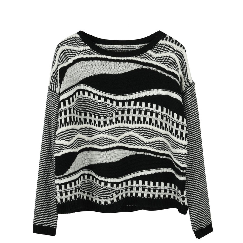 Vintage Winter Crew Neck Men Large Knit Sweater Irregular Jacquard Pattern Mens Pullover – Knit Pullovers Sweater and Men Pullover Sweater price