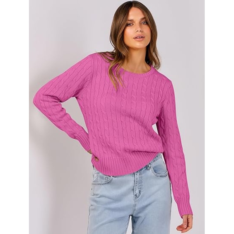 Women Cabel Knit Sweater Crew Pullover Sweater for Women – Women Sweater and Women Casual Sweater price