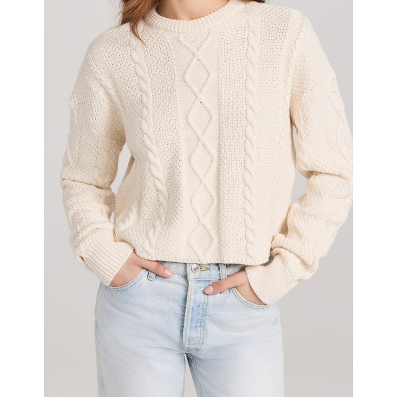 Women High Quality Cotton Wool Blend Crop Length Long Sleeves Lovely Pullover Sweater – Womens Sweater and Wool Cotton Sweater price