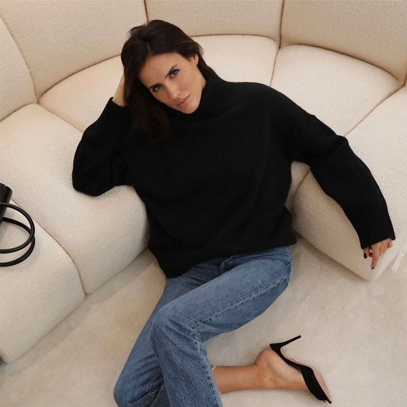 Women&rsquor; S Viscose High Neck Ribbed Sweater  Classic Style in Multiple Colors for Year-Round Wear, No Quantity Limited – Classic Style Sweater and High Neck Ribbed Sweater price