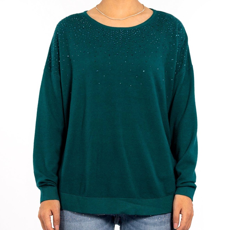 Autumn Green Diamond-Ironing Round Neck Slim Long Sleeve Pullover Womens Sweaters – Casual Sweaters and Cute Sweaters price