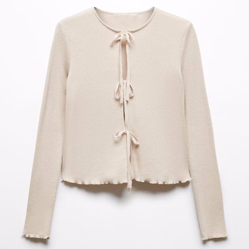 China Factory Casual Women Sweater Lady Cardigan Thin Knitwear with String Tie Bow. – Thin Knitwear with String Tie Bow and Lady Cardigan price