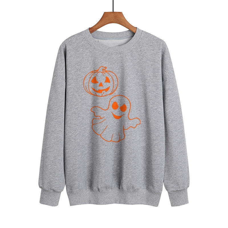 Halloween Pumpkin Print Sweater Trend Men Lady Fleece Cotton Long-Sleeved Hoody – Sweater and Hoody Wear price