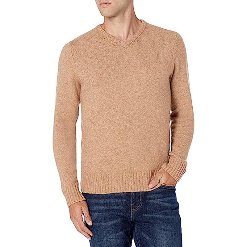 Mens Long-Sleeve Soft Touch V-Neck Sweater Slim Body Fit – Jacquard Sweaters and Sweater price
