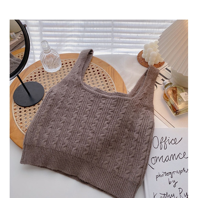 Twist Camisole Womens Knitted Sweater Vest Layered Fashion New Style – Ladies Sweater and Crochet Sweater price