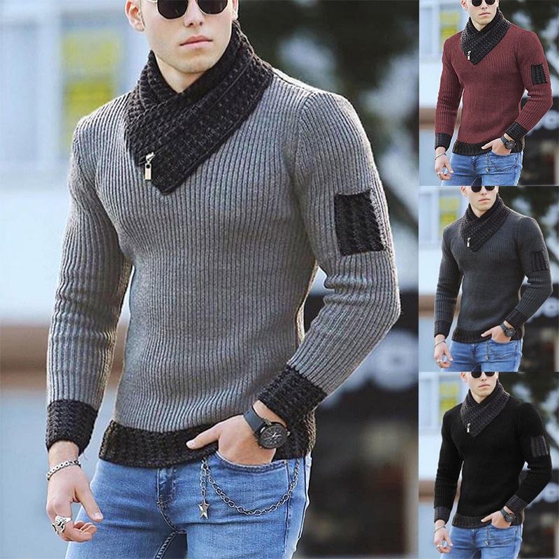 Wholesale Casual Turtleneck Men Slim Knitted Pullover Sweater – Winter Pullover Men and Plus Size Mens Sweaters price