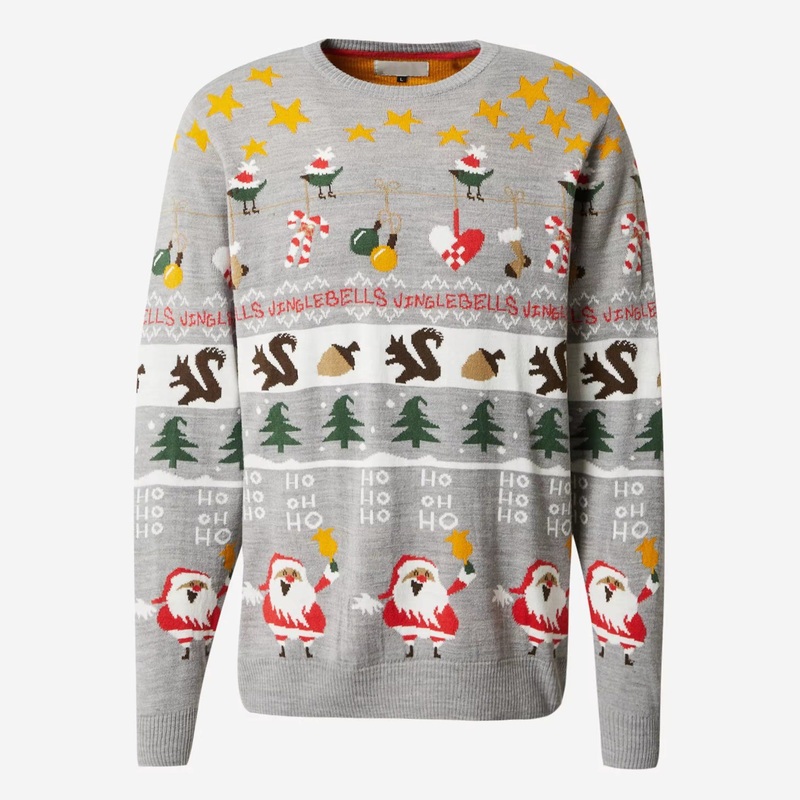 Wholesale Crewneck Manufacturers Custom Knitwear Men Jacquard Pullover Ugly Christmas Jumpers Sweater – Sweater and Crewneck Sweater price