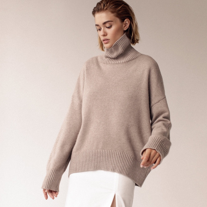 Wholesale Viscose High Neck Sweater  Loose Fit Knitwear Perfect for Year-Round Styling – Wholesale Sweater and High Neck Sweater price