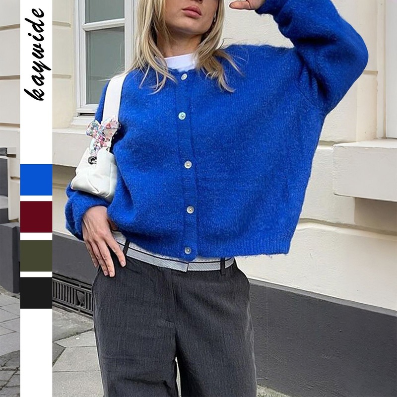 Casual Cardigan New Trend Korean Women S Sweater Button Knitted Neck Cardigan for Autumn – Womens Sweater and Korean Womens Sweater price