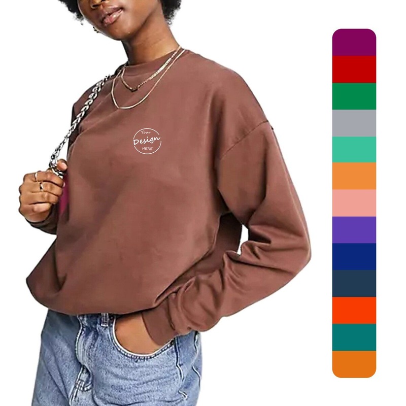 Crewneck Drop Shoulder Custom Wholesale French Terry Fashion Casual Training Sports Gym Plain Brown Sweatshirt Men – Brown Sweatshirt and Custom Sweatshirt price