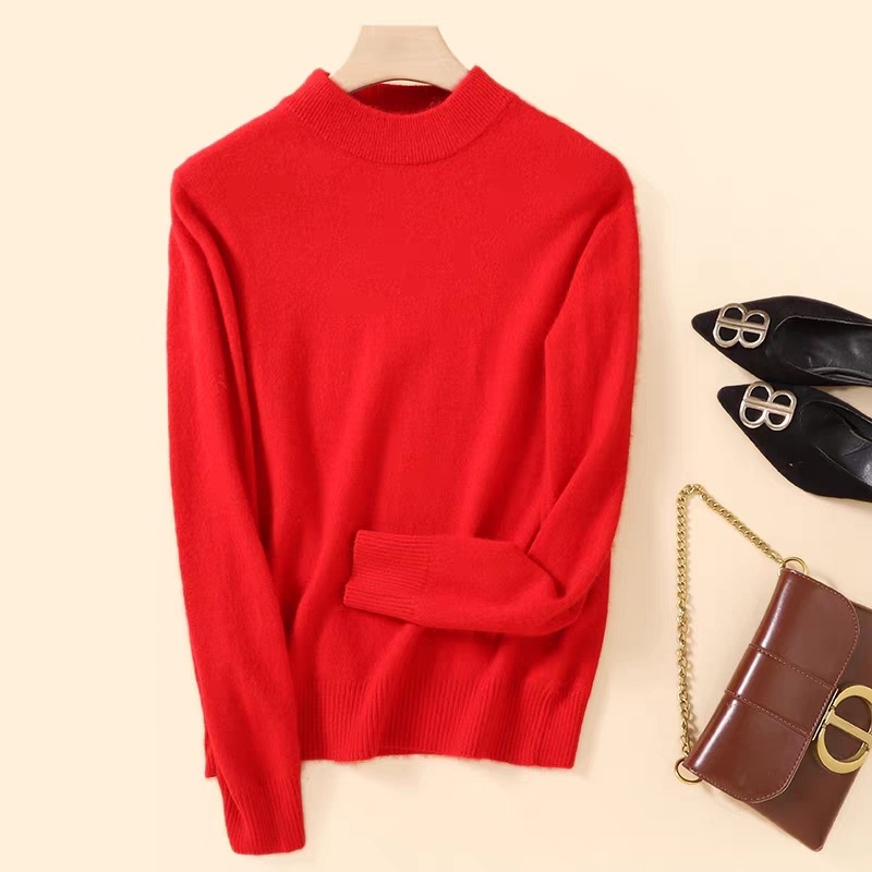 Custom 100% Cashmere Close Neck Women S Pullover Casual Lady Winter Sweater Tops for Women – Women Sweater High Neck and High Neck Women Sweater price