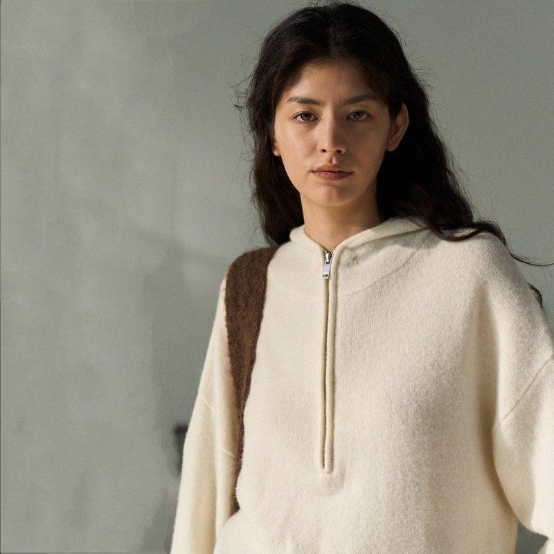 Factory Customization Autumn Loose Wool Half-Zip Hooded Sweater – Pants and Trousers price