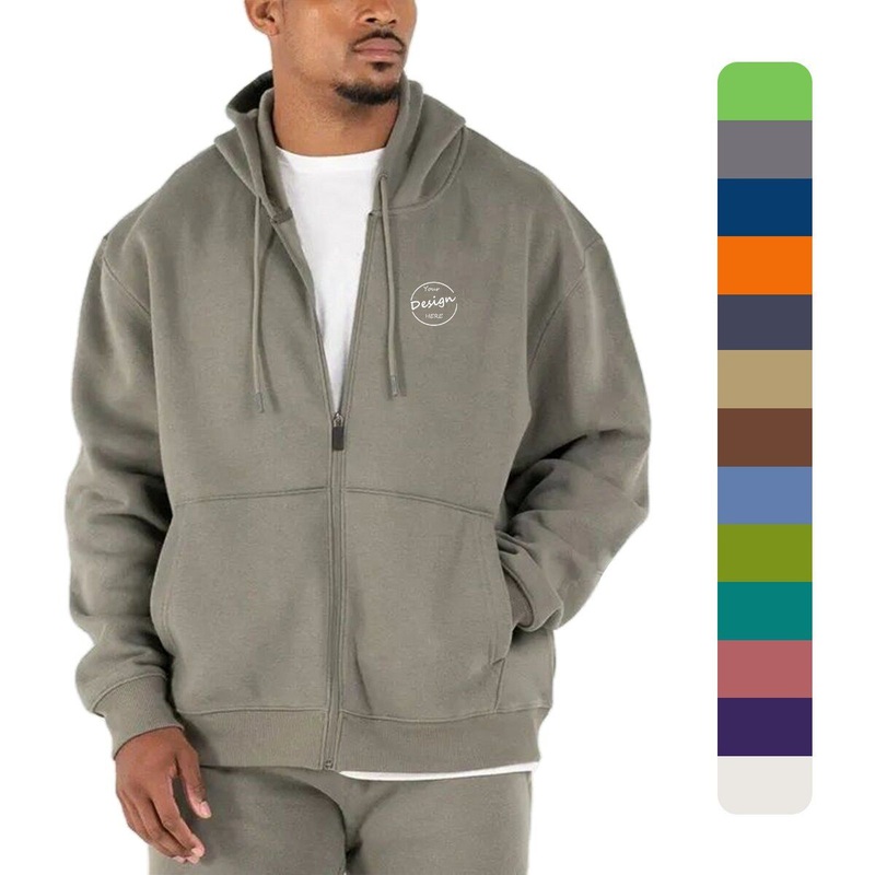 High Quality Silk Screen Printing Solid Wholesale Zipper Hoody Heavyweight Men Running Custom Zip UPS Hoodie – Custom Zip UPS Hoodie and Custom Hoodies price