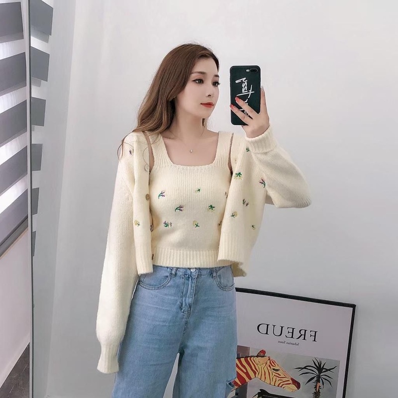 New Arrival Women Spring Winter Clothing Long Sleeve Knitted Embroidered Flower Cardigan Sweater for Woman – New Fashion Embroidered Flower Cardigan Sweater and Women Cardigan price