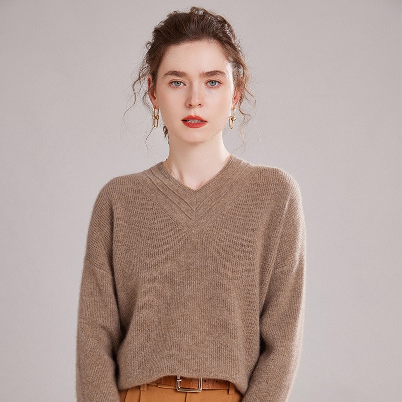 V-Neck Thickened Cashmere Autumn and Winter Knitted Sweater for Women – Everyday Clothing and Ladys Garments price