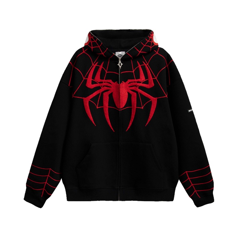 Wholesale Full Zip Spider Printed Cool Unisex Hoodies Mens for Winter Spring – Fashion Hoody Popular Sweatshirt Brand Hoody and High Funnel Neck Hoodies price