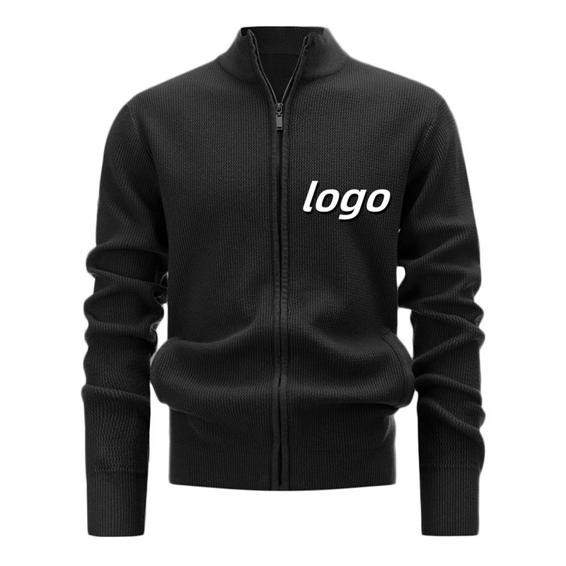 Wholesale Mens Personalized Custom Logo Streetwear Brand Full Zip Cardigan Sweater – Full Zip Sweater and Mens Sweaters Zip price