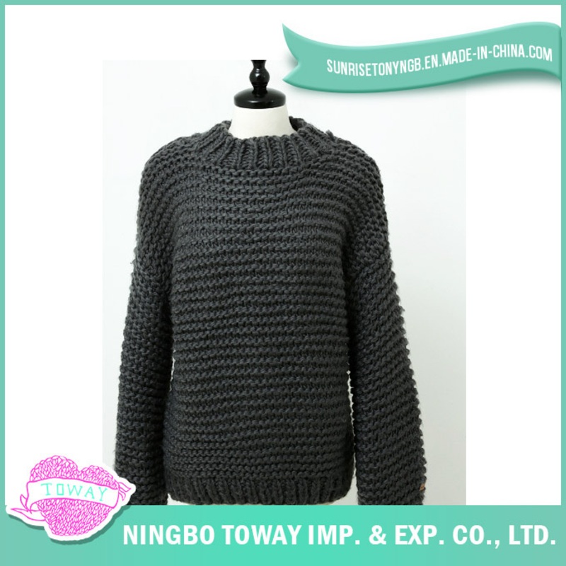 Winter Cotton Wool New Design Wave Knitted Black Sweater for Sale – Black Sweater and Knit Sweater price