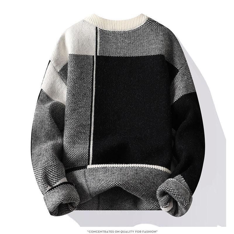 Winter New Round Neck Sweater Mens Knitted Sweater Long-Sleeved Clothes Mens Bottoming Shirt – Ladies Sweater and Crochet Sweater price