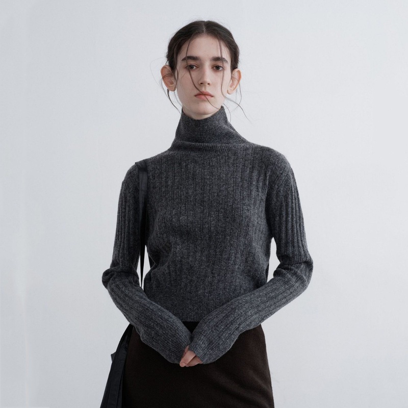 Factory Customization Cozy Womens Turtleneck Wool Sweater for Autumn and Winter – Womens Turtleneck Knit Sweater and New Lantern Sleeves Sweaters price