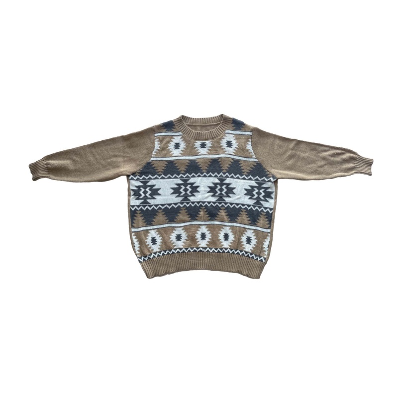 Fashion Christmas Warm Unisex Brown Retro Pullover Acrylic Knitted Sweater – Sweater and Knitwear price
