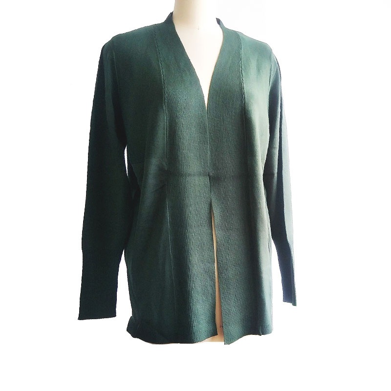 Forest Green Spring and Autumn Ladies Knitted Cardigan Women Knitting Long Sleeve Sweater OEM Service – Sweater and Ladies Sweater price