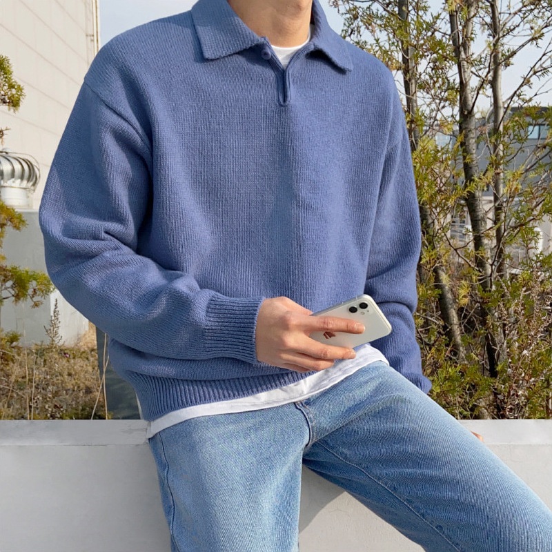High Quality Mens Polo Neck Sweater Color Polo Lapel Jacket Coat Casual Mens Loose Long Sleeve Knit Pullover Sweater – Polo Sweaters and Custom Knitted Sweaters price|<span><span><span><span><span><span><span><span><span><span><span><span><span><spa
