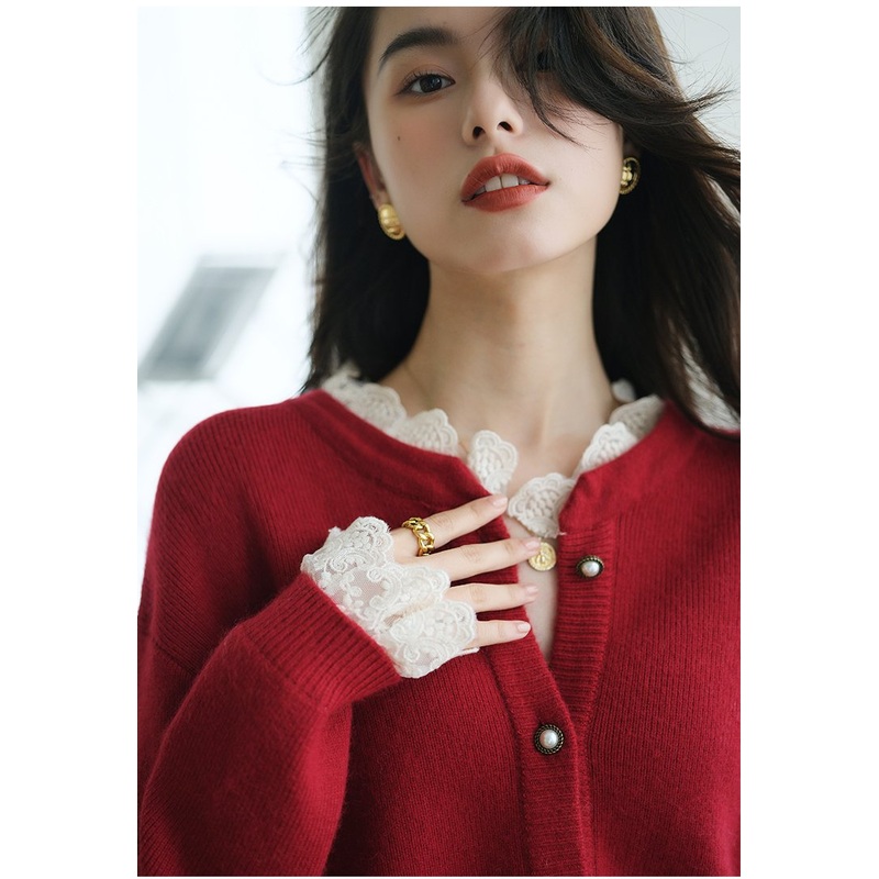 Lace Collar Knitted Cardigan Autumn Winter New Sweater Womens Underwear – Ladies Sweater and Crochet Sweater price